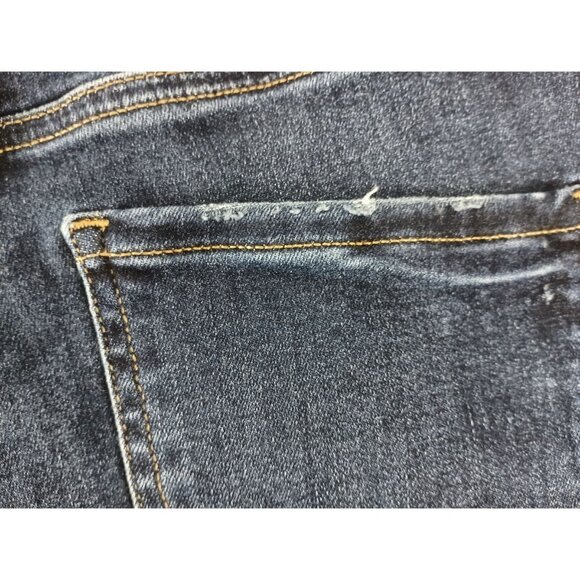 Women's Express Dark Blue Distressed Skinny Jeans Sz.2L Mid Rise - Picture 8 of 9